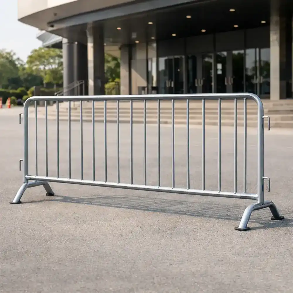 Real metal crowd control barricade deployment for an event in Malaysia
