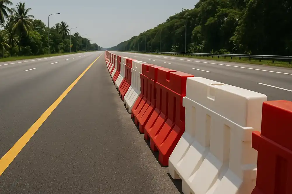 Plastic road barrier rental Malaysia